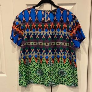 JCREW Multi-tonal 100% Silk Tee